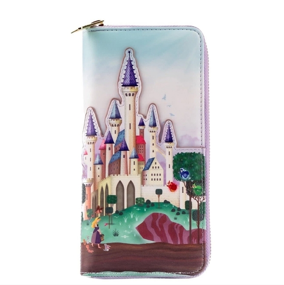 NWT Loungefly Disney Princess Sleeping Beauty Castle Wallet Zip Around - Picture 1 of 5